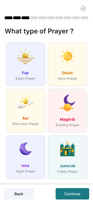 Prayer Type Selection